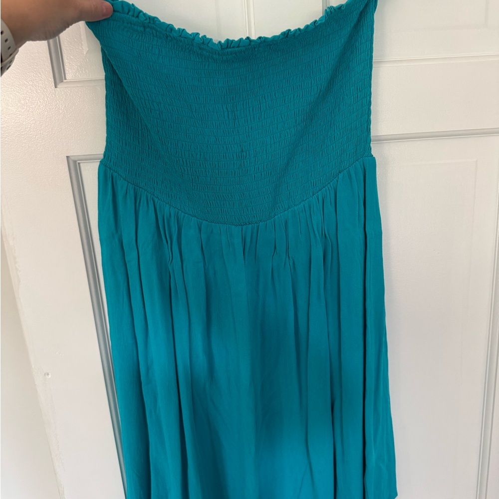 Forever 21 Teal Strapless Dress/Coverup